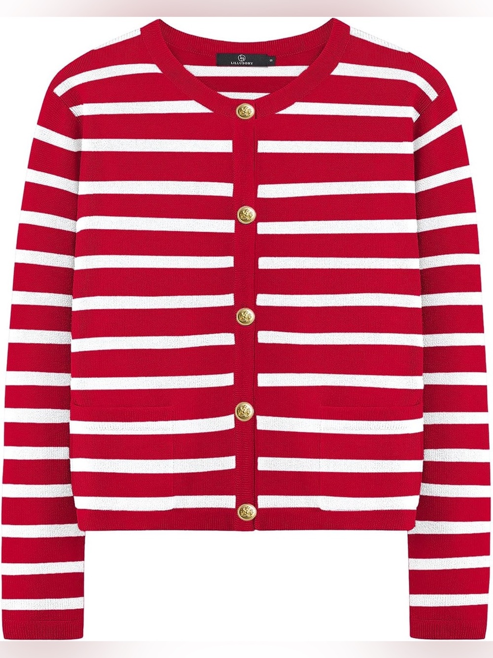 New Lillusory Red & White Striped Cardigan Sz S